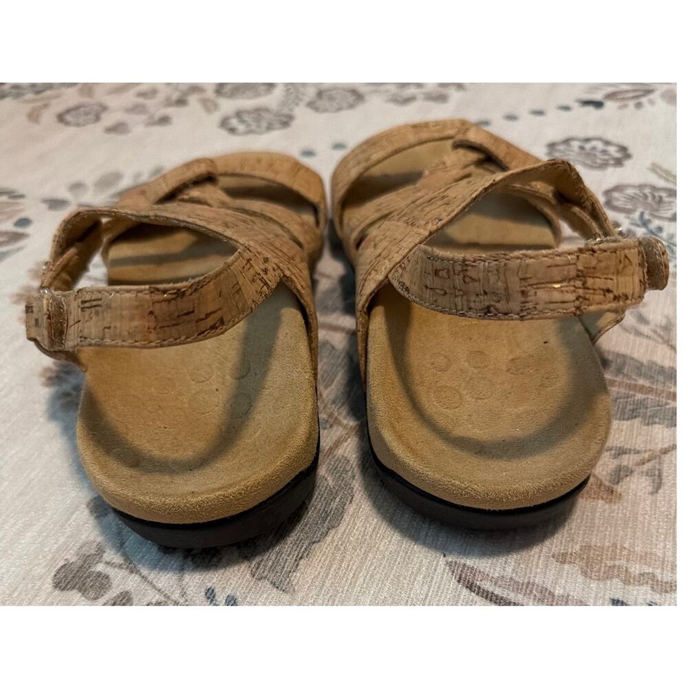 Vionic 342 Paros Gold Cork Adjustable Strapy Sandals Orthotic Comfort Women SZ 7 - Picture 4 of 6